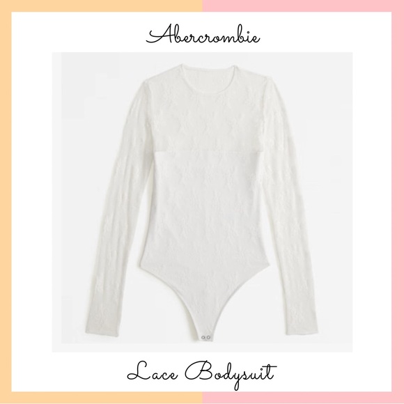 Abercrombie & Fitch Tops - Abercrombie Cream Lace Long sleeve Bodysuit